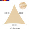 Voile d'Ombrage Triangle 500 cm Sable : descriptif