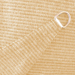 Voile d'Ombrage Triangle 500 cm Sable : détail des anneaux d'accrochage de la toile