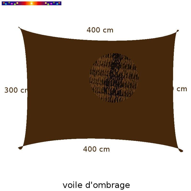 Voile Rectangle 300 x 400 cm Marron Chataigne : Descriptif