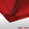 Toile polyester pour parasol carré 2x2 Rouge Bordeaux : coté bas de la baleine