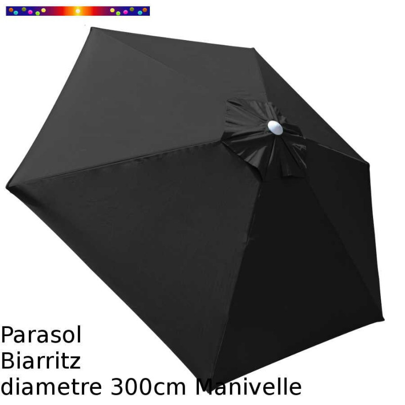 Parasol Biarritz Gris Anthracite 300 cm alu manivelle Parasol Biarritz Gris Anthracite 300 cm alu manivelle