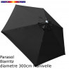 Parasol Biarritz Gris Anthracite 300 cm alu manivelle
