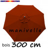 Parasol Lacanau Terracotta 300 cm Bois à manivelle