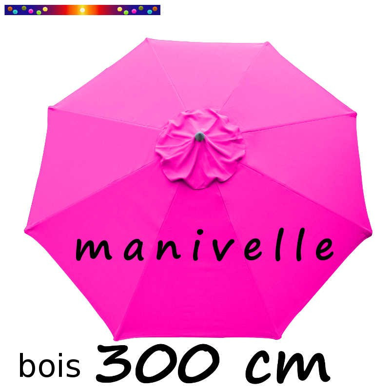 Parasol Lacanau Rose Fushia 300 cm Bois Manivelle Parasol Lacanau Rose Fushia 300 cm Bois Manivelle