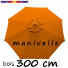 Parasol Lacanau Orange 300 cm Bois Manivelle