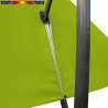 Toile 3x3 pour Parasol déporté Vert Anis : vue du zip de la toile pour mise en place sur le mât
