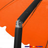 Parasol Orange Mandarine 200 cm design italien : détail en position inclinée