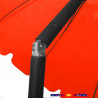 Parasol Rouge Coquelicot 200 cm design italien : détail en position inclinée