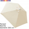 Parasol Biarritz diamètre 300 cm Blanc Ecru Nature 