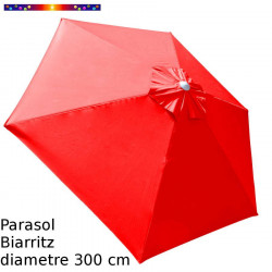 Parasol Biarritz diamètre 300 cm Rouge Coquelicot 