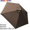 Parasol Biarritz diamètre 300 cm Gris Taupe : toile vue de dessus