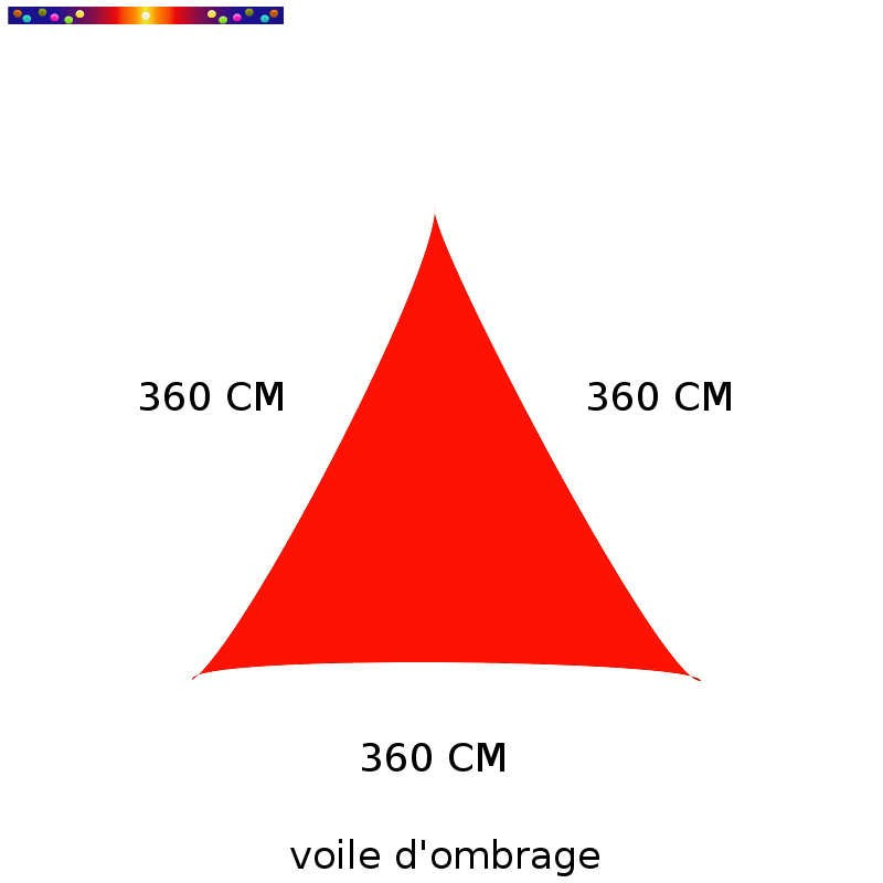 Voile d'Ombrage Triangle 360 cm Rouge Coquelicot Voile d'Ombrage Triangle 360 cm Rouge Coquelicot