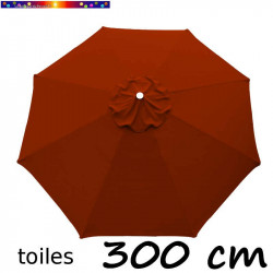 Toile en second choix : Toile de remplacement pour parasol 300 cm COULEUR TERRACOTTA