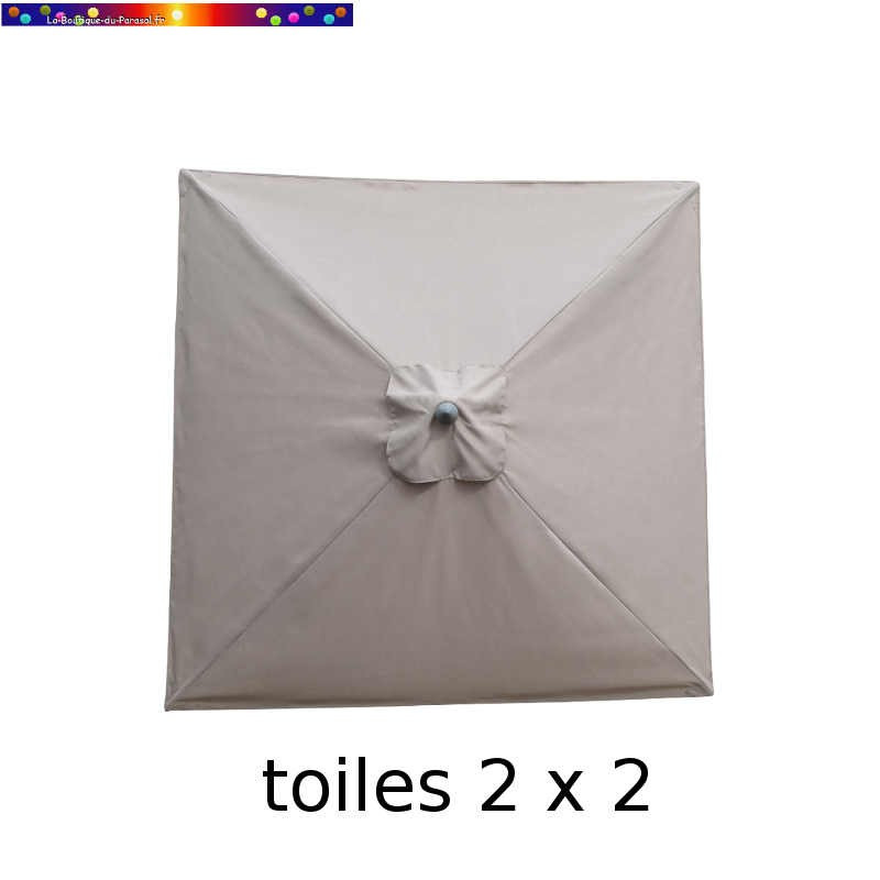 Toile en second choix : Toile de remplacement pour parasol carre 2x2 GREIGE Toile en second choix : Toile de remplacement pour parasol carre 2x2 GREIGE
