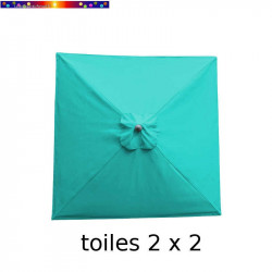 Toile second choix : Toile de remplacement pour parasol carre 2x2 Bleu Turquoise