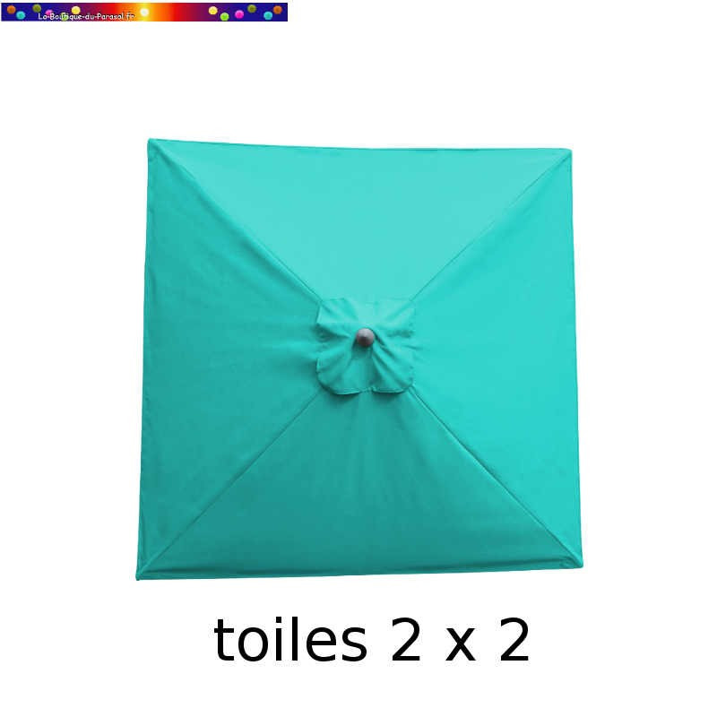 Toile en second choix : Toile de remplacement pour parasol carre 2x2 Bleu Turquoise Toile en second choix : Toile de remplacement pour parasol carre 2x2 Bleu Turquoise