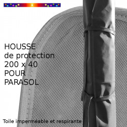 Housse de protection pour parasol : Hauteur 200 cm x Largeur 40 cm