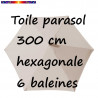 Toile en second choix : Toile de remplacement pour parasol HEXAGONAL 300 cm couleur Soie Grège