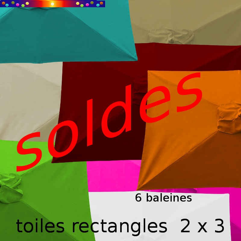 Toile second choix : Toile pour parasol rectangle 2x3 toutes les couleurs disponinbles Toile second choix : Toile pour parasol rectangle 2x3 toutes les couleurs disponinbles