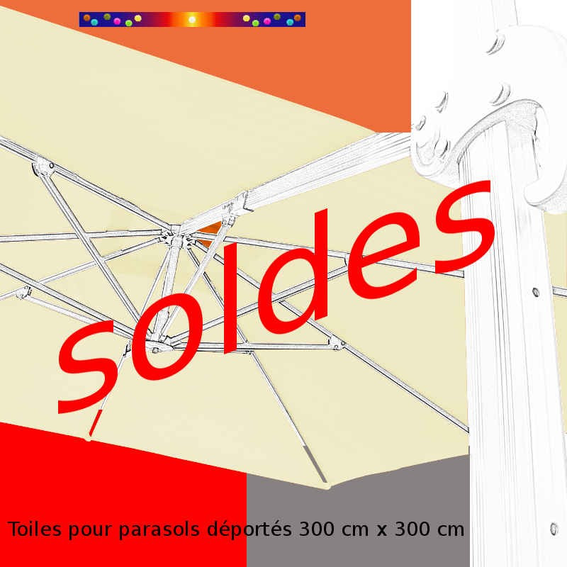 Toile second choix : Toile de remplacement 3x3 pour Parasol déporté Biscarrosse : toutes les couleurs