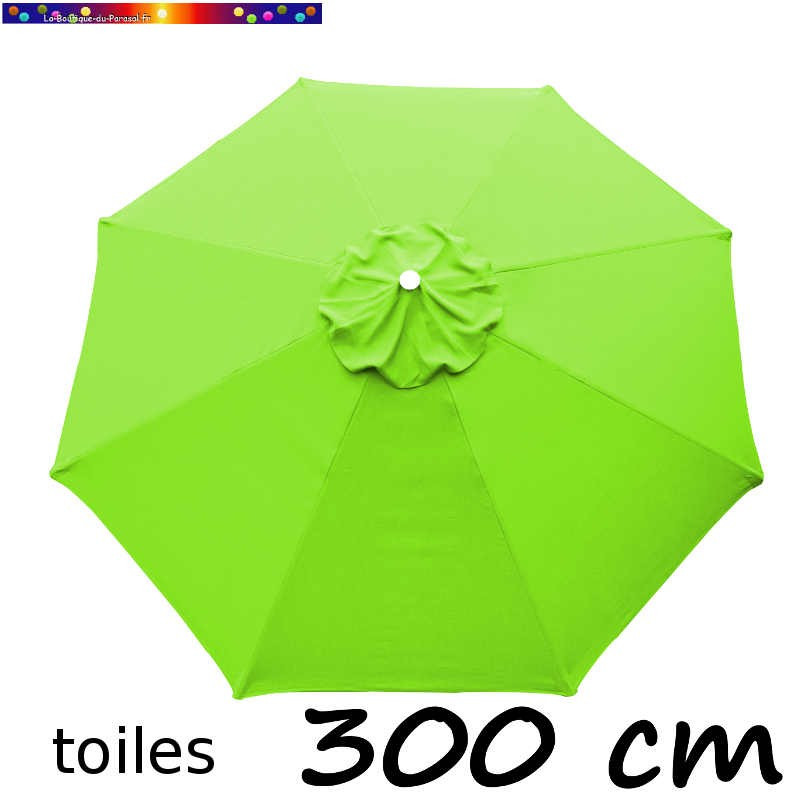 Toile 3°choix : Toile de remplacement pour parasol 300 cm COULEUR VERT LIME	