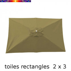 Toile 3°choix : Toile pour parasol rectangle 2x3 Taupe