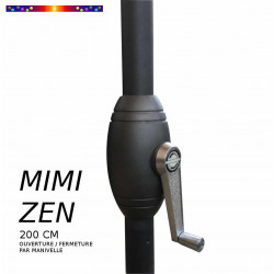 Parasol Mini ZEN : manoeuvre par manivelle