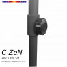 Parasol C-ZeN 200 x 200 cm : détail du réglage de la hauteur