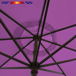 Parasol Lacanau Violette 350 cm Bois Manivelle  : vu de dessus