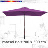 Parasol Lacanau Violette 200 x 300 cm Bois : vu face