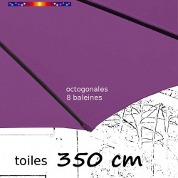 Toile de remplacement pour parasol 350 cm Violette : toile coté baleine
