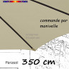 Parasol Lacanau Soie Grège 350 cm structure Bois et manivelle : fourreau de la toile en bout de baleine