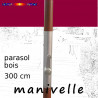 Parasol Lacanau Rouge Bordeaux 300 cm Bois Manivelle : détail de la manivelle