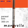 Parasol Lacanau Orange 300 cm Bois Manivelle : détail de la manivelle