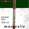 Parasol Lacanau Vert Pinède 300 cm Bois Manivelle : détail de la manivelle
