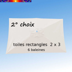 Toile en second choix : Toile à personnaliser pour parasol rectangle 2x3 Ecru Nature