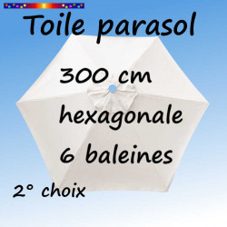 Toile en second choix : Toile de remplacement pour parasol HEXAGONAL 300 cm couleur Ecru Nature