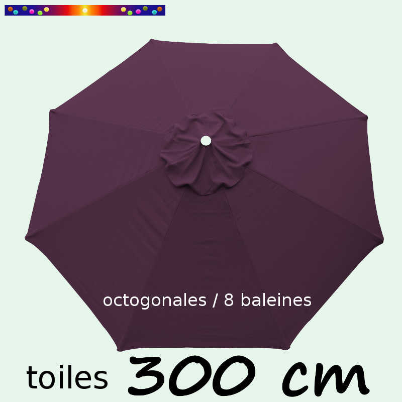 Toile de remplacement VIOLETTE pour parasol 300 cm : vue de dessus Toile de remplacement VIOLETTE pour parasol 300 cm : vue de dessus