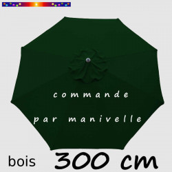 Parasol Lacanau Vert Pinède 300 cm Bois Manivelle