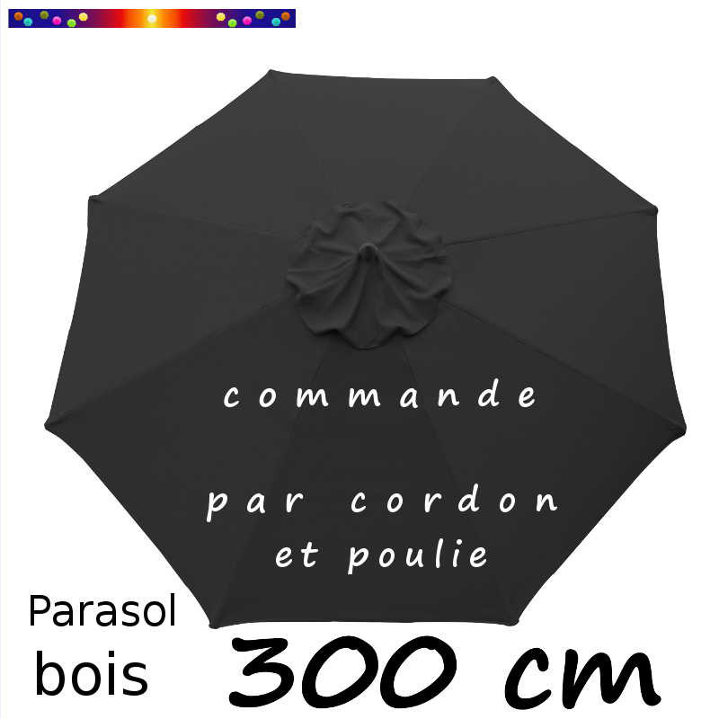 Parasol Lacanau Gris Souris 300 cm Bois : Toile vue de dessus Parasol Lacanau Gris Souris 300 cm Bois : Toile vue de dessus