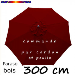 Parasol Rouge Bordeaux 300 cm : Toile vue de dessus