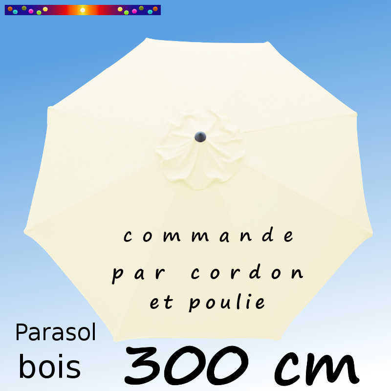 Parasol Lacanau Ecru Crème 300 cm Bois Parasol Lacanau Ecru Crème 300 cm Bois