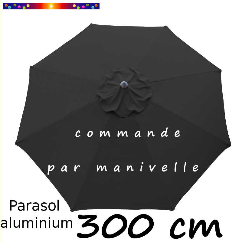 Parasol Lacanau rond (octogonal) Diamètre 300 cm en Aluminium à manœuvre par manivelle toile Gris Souris : parasol vu de dessus Parasol Lacanau rond (octogonal) Diamètre 300 cm en Aluminium à manœuvre par manivelle toile Gris Souris : parasol vu de dessus
