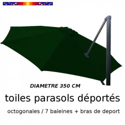 Toile de remplacement OCTOGONALE 350 CM pour Parasol EXCENTRE Biscarrosse Couleur Vert Pinède
