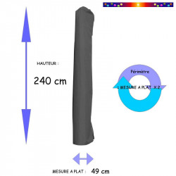Housse pour parasol 240 cm x Largeur 49 cm (mesures de la housse à plat ) : dimensions
