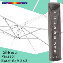 Pack : Toile Blanc Jasmin pour parasol Déporté 3x3 + Housse 235x70/140