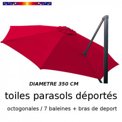 Toile de remplacement OCTOGONALE 350 CM pour Parasol EXCENTRE Biscarrosse Couleur Rouge