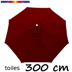 Toile de remplacement pour parasol 300 cm Rouge Bordeaux vue de dessus
