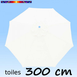 Toile de remplacement pour parasol 300 cm Blanc Jasmin sur fond bleu