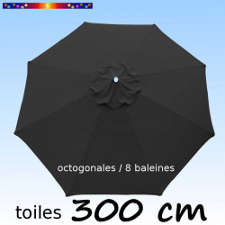 Toile de remplacement pour parasol 300/8 cm Gris Souris